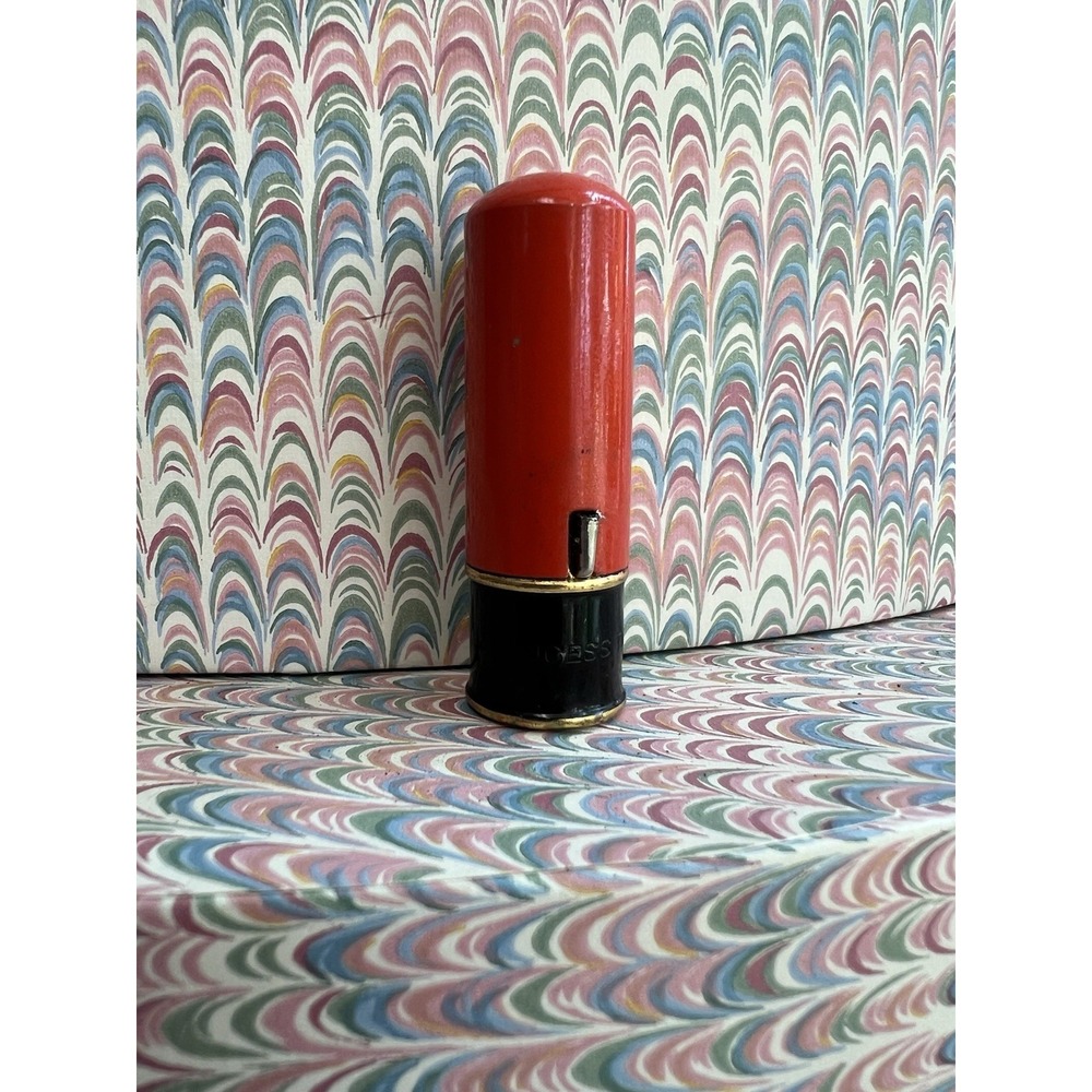 1920s 1930's Antique Princess Pat Red Lipstick Metal Tube Vintage Used Flaw